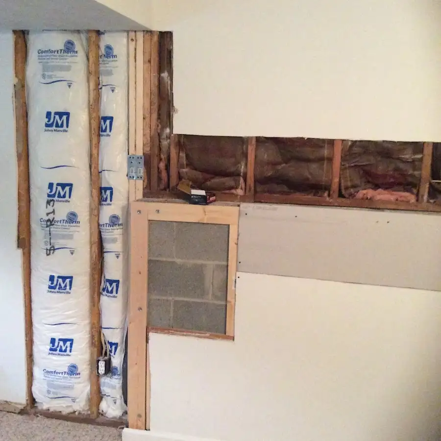 Wall insulation replacement during Basement Flood Cleanup in Madera Acres